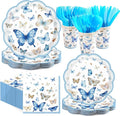 Blue Butterfly Butterflies Scalloped Party Decorations, Serves 24 | Butterflies by Greencian