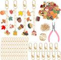 AUGSUN 189Pcs Fall Keychain Making Kit Autumn Thanksgiving Keychain Craft | by AUGSUN