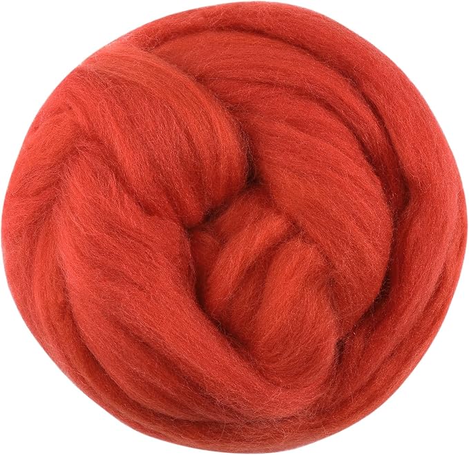 3.53oz Wool Roving, Fiber Roving Wool Top, Needle Felting Supplies, Pure Wools by Jupean
