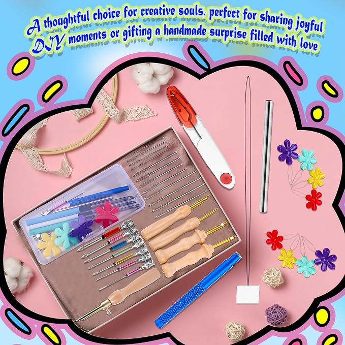 44 Pcs Punch Needle Embroidery Kit Punch Needle Kit Adult Beginner Punch Needle - Image 7