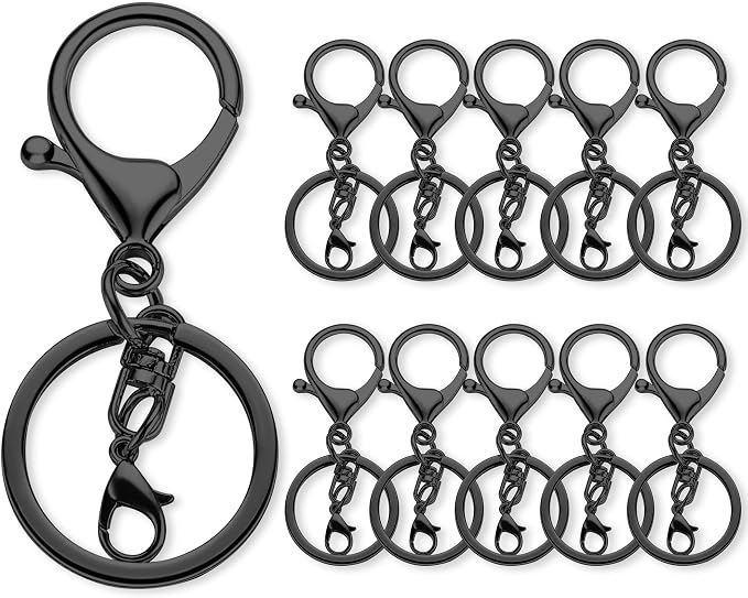 Gkeygo 10 Pack a Set Metal Lobster Claw Clasps and Key Rings, Key Chain by Gkeygo