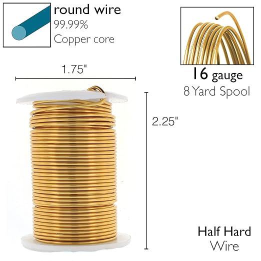 The Beadsmith Wire Elements 16-Gauge Lacquered Tarnish-Resistant Copper Wire - Image 4