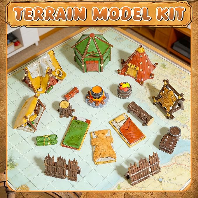 Warmtree 17 Pcs Camp Terrain Building Set, Terrain Scenery - Image 4