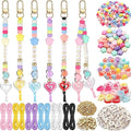 Landical 564 Pcs DIY Bead Keychain Kit Heart Shaped Key Chain Making Craft by Landical