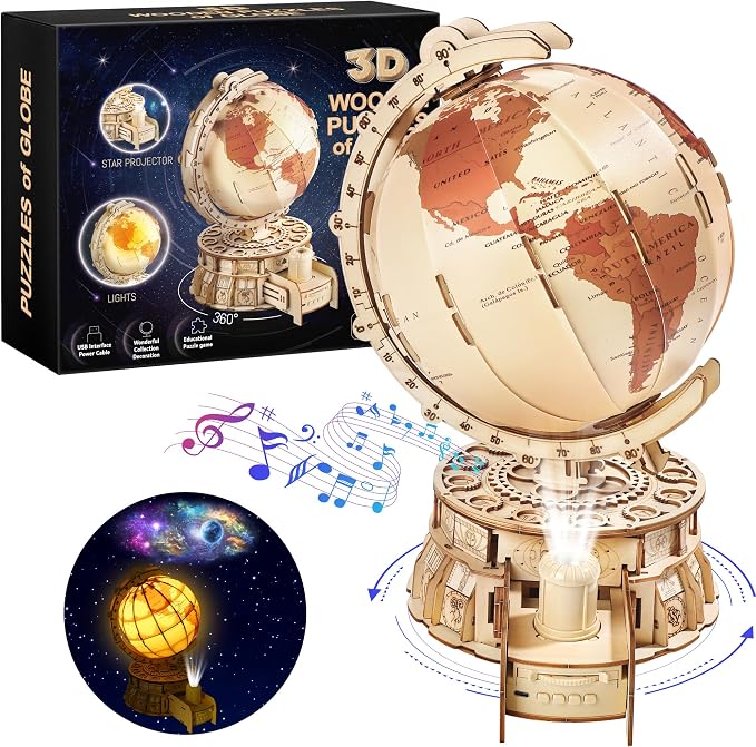 Elcoho 189-Piece 3D Wooden Globe Puzzle by Elcoho