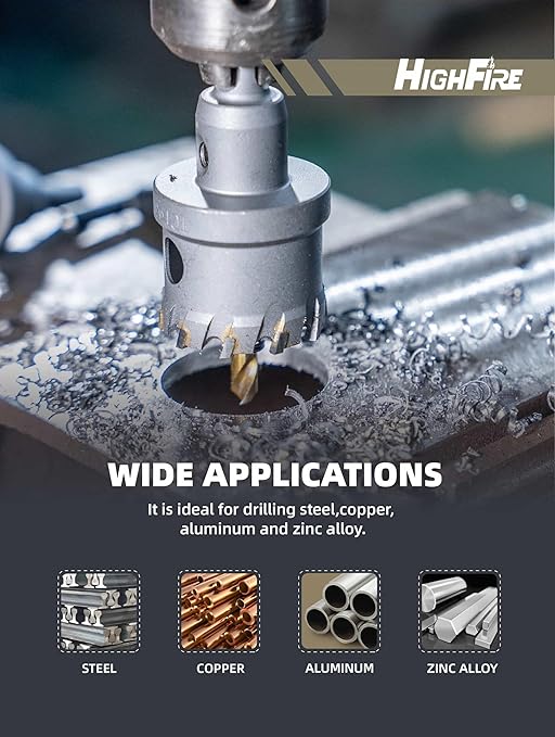 1-7/8" Carbide Hole Saw, Heavy Duty Metal Hole Cutter with Pilot Drill Bit for Cutting Stainless Steel, Metal Sheet and Aluminum Alloy (48mm | 1-7/8")