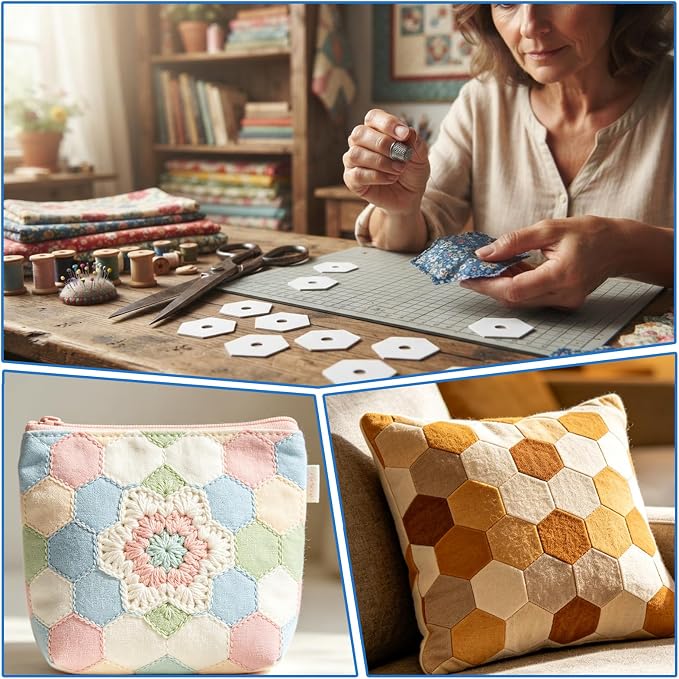 800 PCS Paper Piecing 0.5", Hexagon Quilting Templates - Image 6