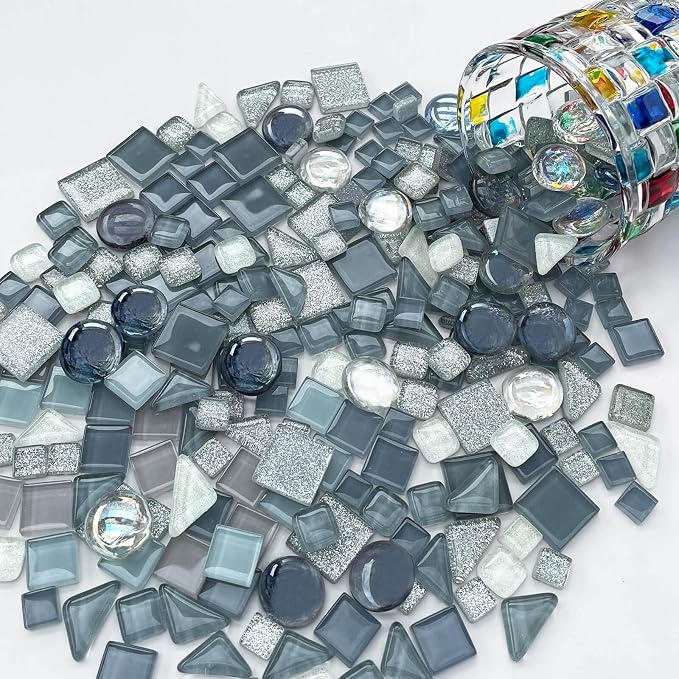 LITMIND 1.1 LB Gray Irregular Glass Mosaic Tiles - Image 7
