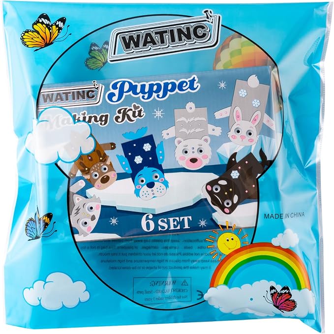 WATINC 6Pcs Hand Puppet Making Kit, Art Craft Felt Sock Puppet Toys, Creative - Image 7