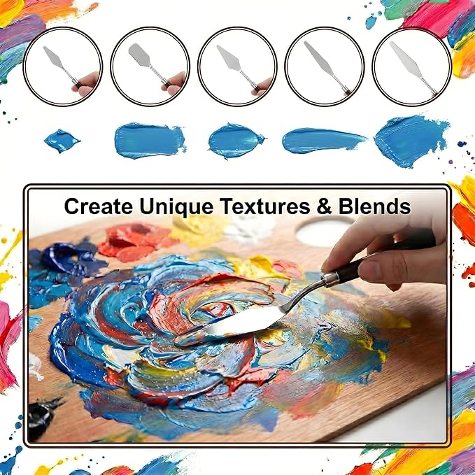 29 Piece Palette Knife Set | Numbered Paint Spatula Stainless Steel - Image 3