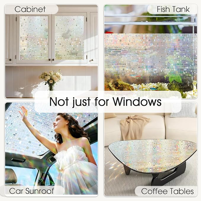 Windimiley Rainbow Window Privacy Film, 3D Stained Glass Christmas Decorative - Image 7