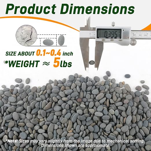 Quibbay 5 lbs Pebbles, 0.1-0.4 Inch Small Pebbles - Image 3