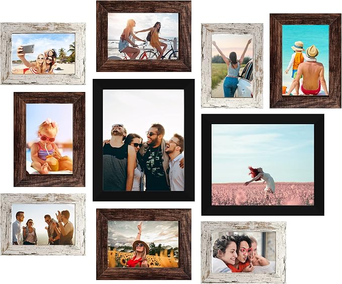LUCKYLIFE Picture Frame Set 10-Pack, Gallery Wall Frame Collage by LUCKYLIFE