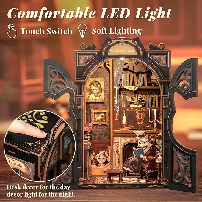 Book Nook Kit Cat Miniature House Kit - Image 4