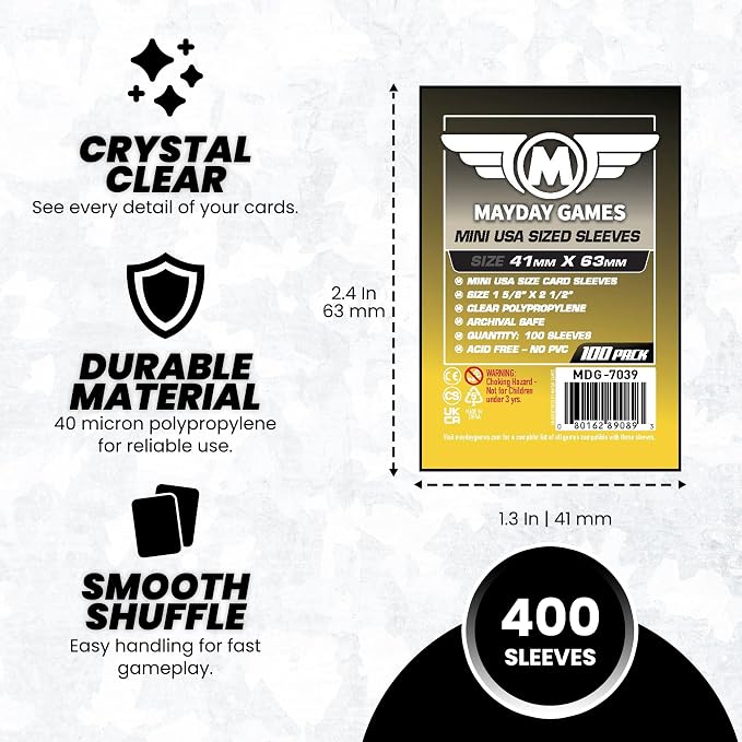 MayDay Games Mini USA Card Sleeves 41x63mm - Image 4