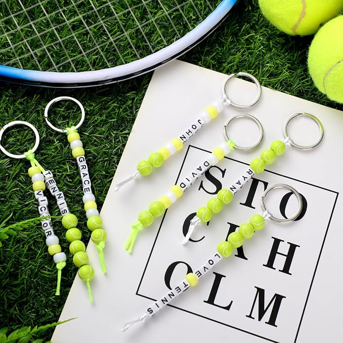 Landical 564 Pcs DIY Tennis Bead Keychain Kit Key Chain Making Craft Adjustable - Image 3