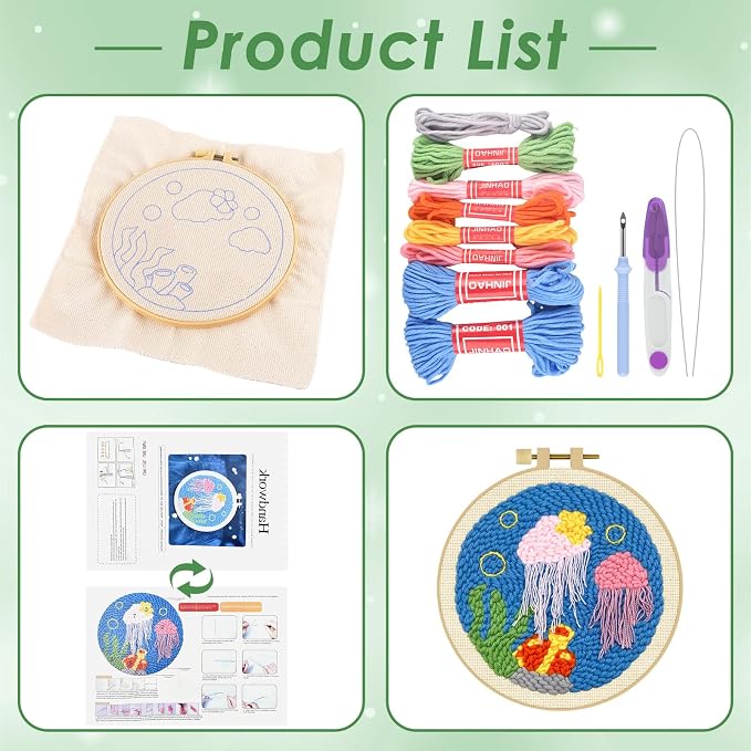ERKOON Punch Needle Kit Adults Beginners, DIY Easy Ocean Embroidery Set - Image 2