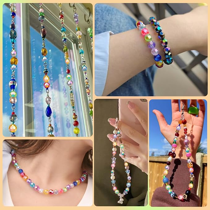 BONNY BOXX 1000pcs 6mm Acrylic Faceted Round Crystal Beads Transparent AB Loose - Image 6