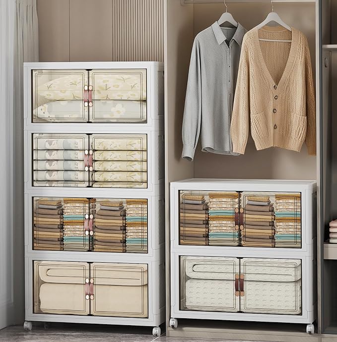 UAMFURI Stackable Storage Bins, 1050QT Collapsible Drawers by UAMFURIDirect