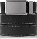 SlideBelts Full Grain Leather Belt with Contrast Stitching - Custom Fit for Adult Men, Golfers