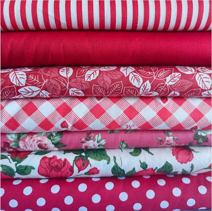 Cotton Fabric DIY Making Supplies Quilting Patchwork Fabric Fat Quarter Bundles by Antetek