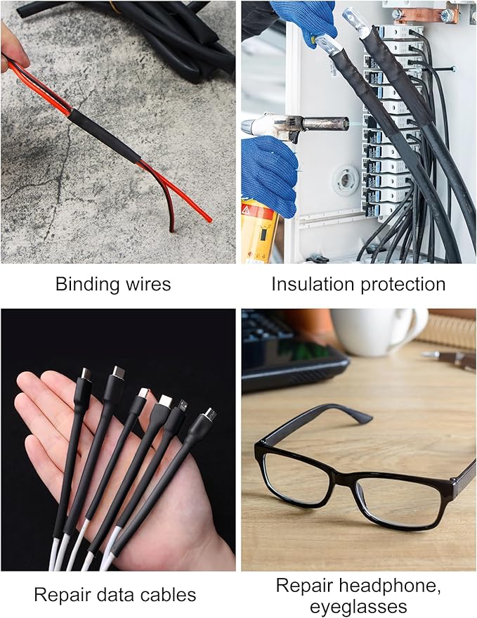 Lsnisni 3:1 Heat Shrink Tubing Ø5/8inch ＆ 3/4inch 20ft, Marine Grade Waterproof, Dual Wall Adhesive Lined, Heat-Shrink Tubing Black (Ø5/8” 20ft)
