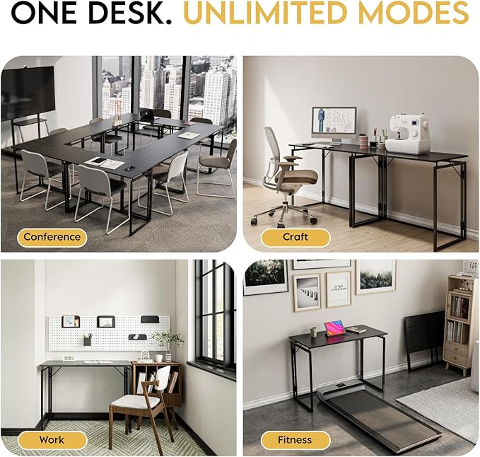 alawooder 31.5" Folding Desk: No Assembly, Wood Top - Image 8