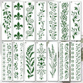 14 PCS Reusable Border Flower Stencils by XIAOSHAN