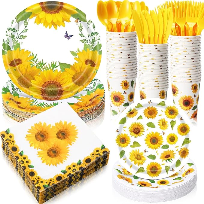 Pickmesh 400 Pcs Sunflower Party Supplies by Pickmesh