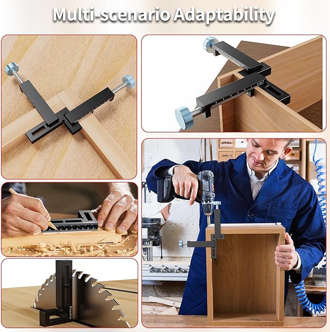 Preciva Corner Clamp for Woodworking, 90 Degree Right Angle Clamp, Aluminum Alloy Positioning Squares for Picture Frames, Cabinets, Drawers Boxes