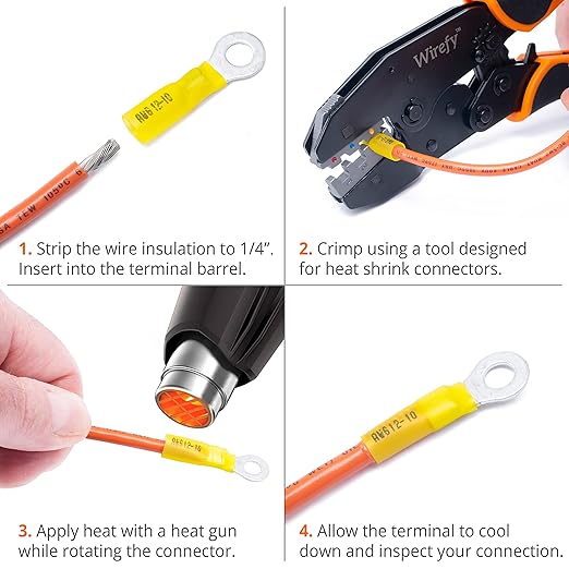 Wirefy 120 Wire Connectors Kit - Electrical Connectors Kit - Wire Terminal Connector - Marine Waterproof - Heat Shrink Butt Connector - Solder Seal - Crimp Connect Electric Wiring