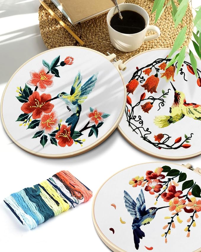 TINDTOP Hummingbird and Flower Embroidery Kit - Image 7