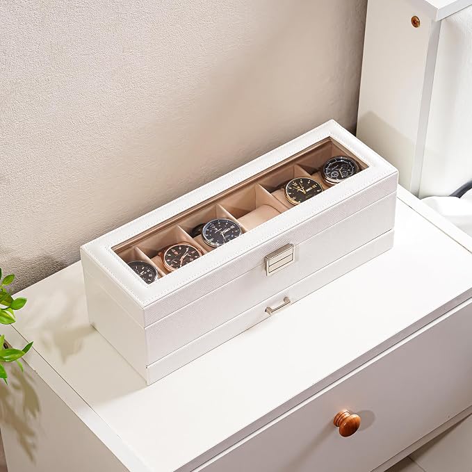 ProCase Watch Box, 6 Slot Watches Display Case - Image 3
