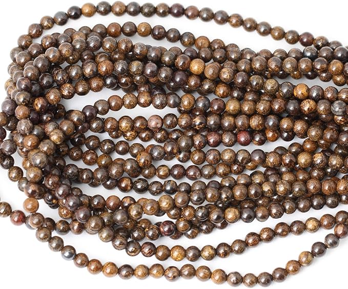60PCS 6mm Natural Bronzite Gemstone Round Loose Beads - Image 3