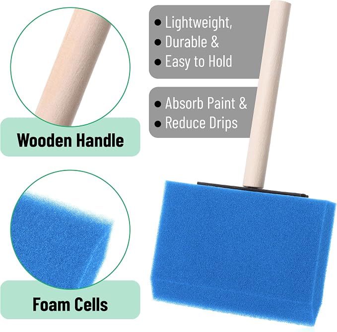 Bates- Foam Paint Brushes, 4 Inch, 25 Pack - Image 4