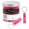 Wirefy 150 PCS Heat Shrink Ring Terminals 5/16" - a Resistant Ring Connectors - Eyelet Wire Connectors - Red 22-16 AWG