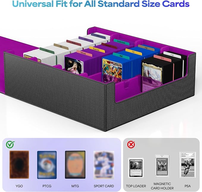 UAONO Trading Card Storage Box, Holds 2400 Sleeved Cards - Image 2