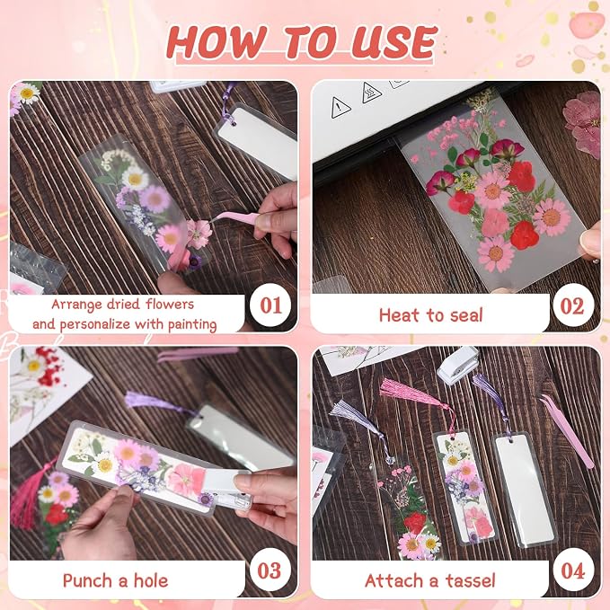 440 Pcs Pressed Flower Bookmark Kit, Handmade Craft - Image 5