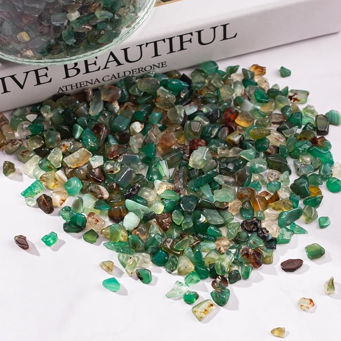 Green Agate Crushed Stone Tumbled Chips 0.88 Lb, Tumbled Polished Crystal Chips - Image 6