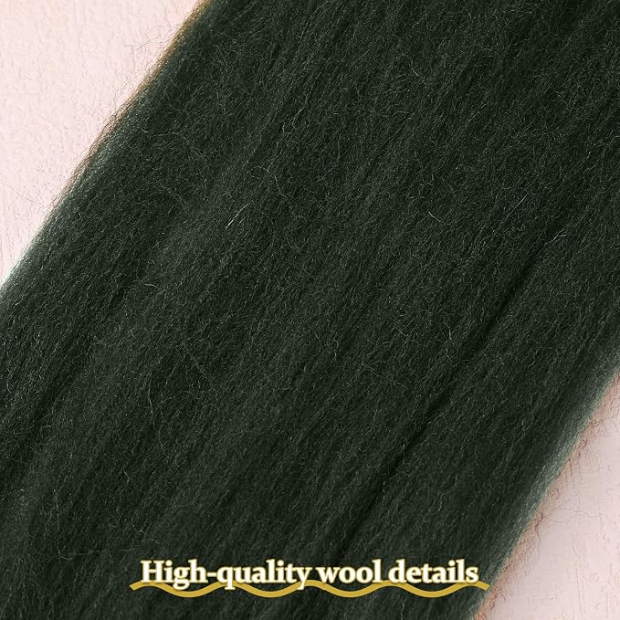 QMNNMA 14.1oz Wool Roving Yarn, Needle Felting Wool, Felting Supplies | Dark - Image 2