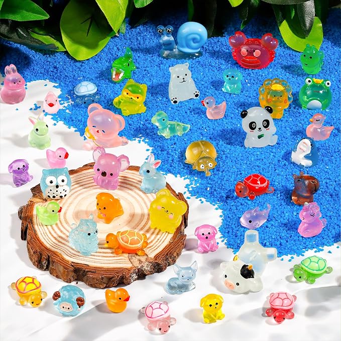 80 Pcs Luminous Mini Resin Animals 80 Styles Tiny Little Glow in The Dark - Image 5