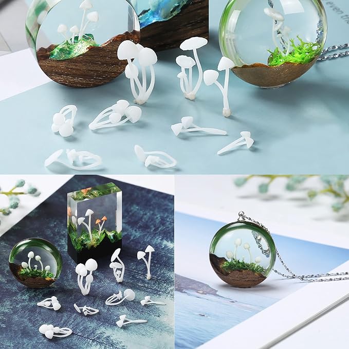 Woohome 12 PCS Mini Elk & Mushroom Resin Casting Moulds, 3D Art Craft Supplies - Image 3