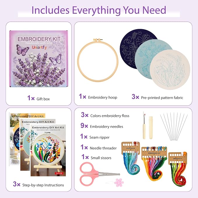 Uniartfy 3 Pack Embroidery Starter Kit - Image 2