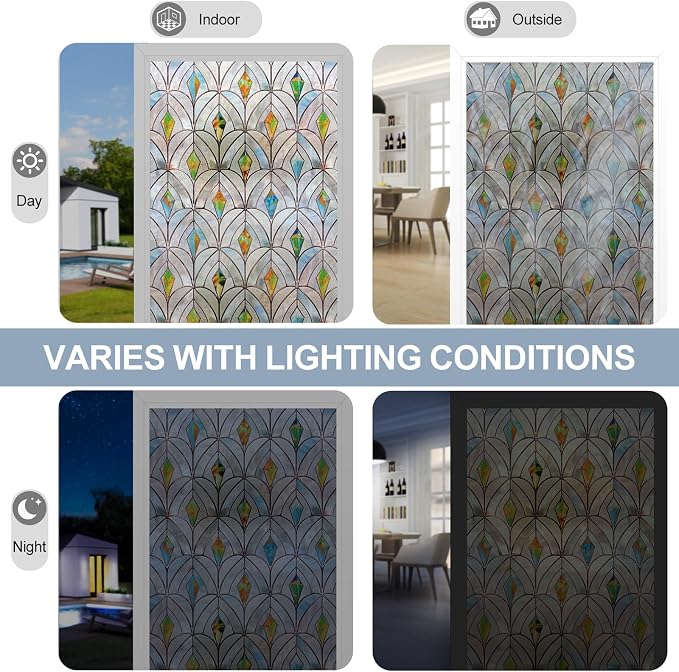 3D Stained Glass Window Film, Decorative Window Privacy Film - Image 6