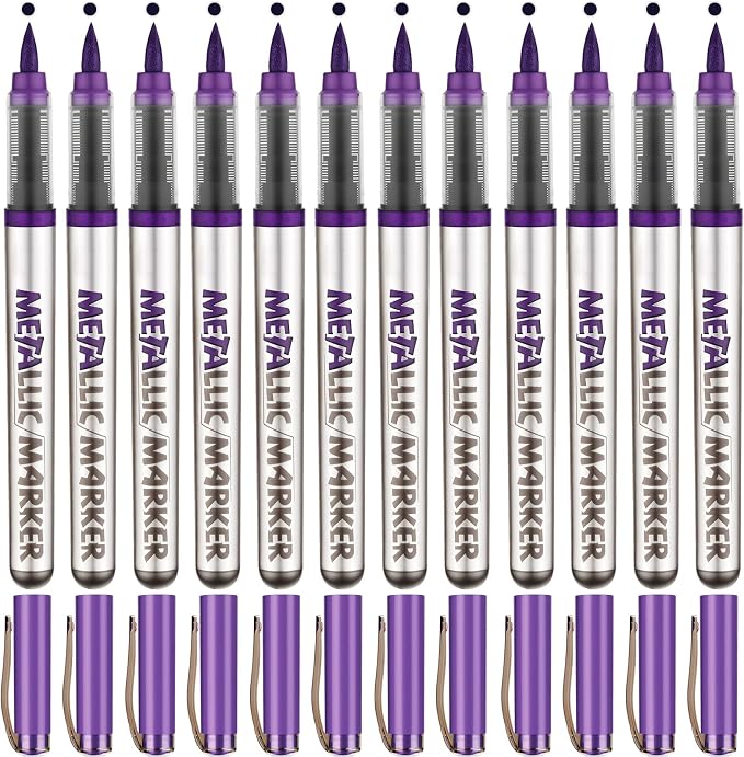 Metallic Acrylic Paint Markers, Fabric Paint, DIY Crafts by YWPXSN