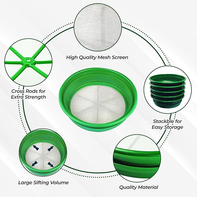 SE 13.25 Inch Wide Stackable Classifier Gold Prospecting Pan - Image 4