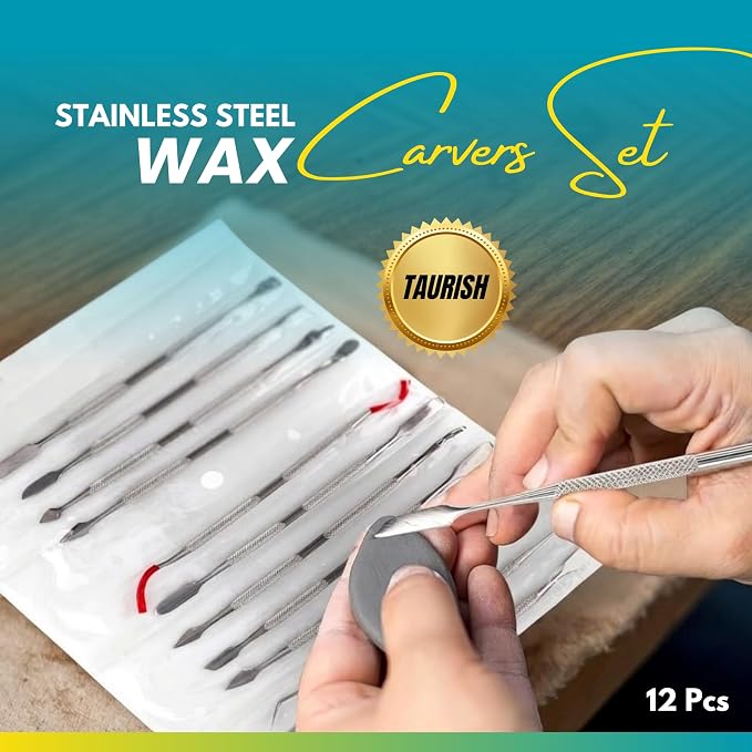 TAURISH 12 Piece Stainless Steel Wax Carver Tool Set Double Ended - Image 2