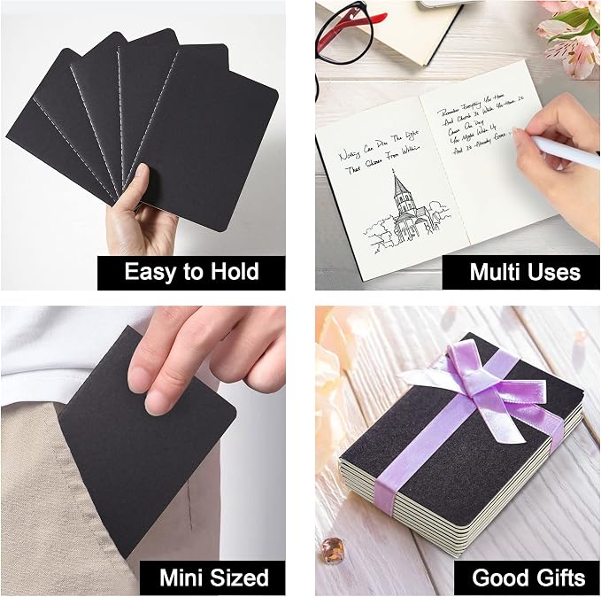 feela 170 Pack Blank Kraft Notebooks, Unlined Sketchbook Mini Cute Note Pad - Image 6