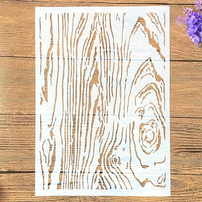 TIAMECH A4 Reusable Wooden Texture Stencil by TIAMECH