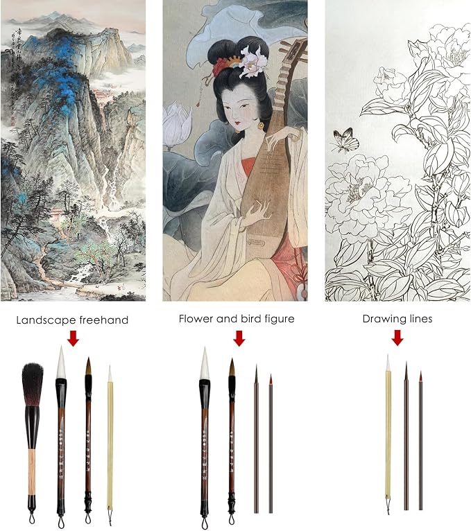 10-Piece Chinese Calligraphy Brush Set - Image 4